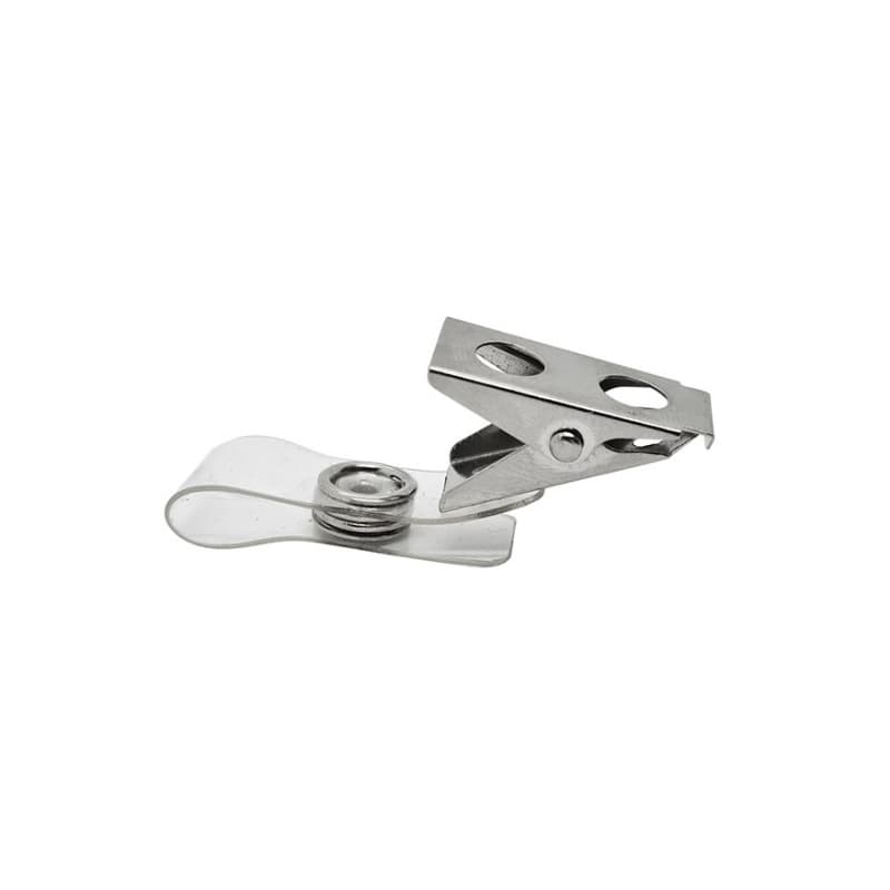 CLIP PLASTICO CON BROCHE PARA PORTA CREDENCIAL NEGRO HAND — Hand