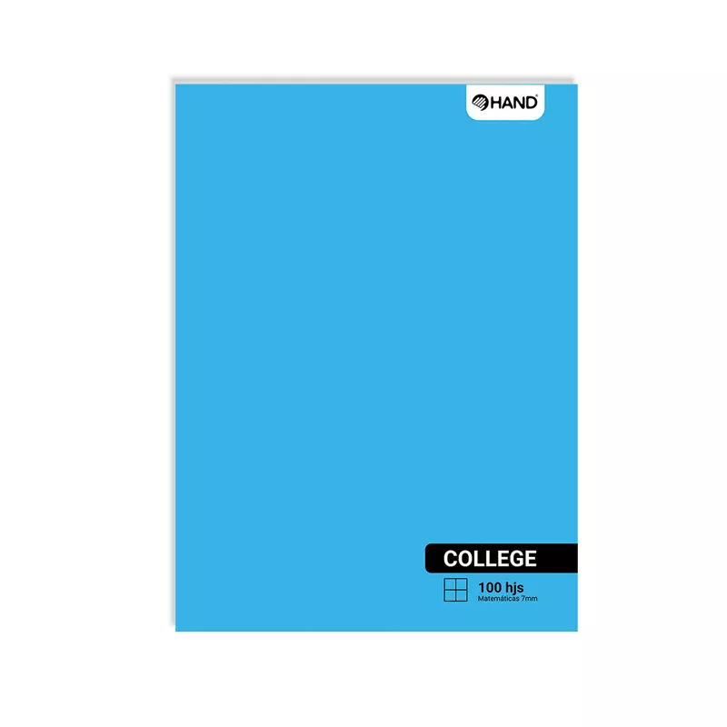 CUADERNO COLLEGE 100HJS 18X24CM CELESTE — Hand