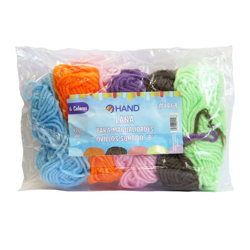 SET 6 OVILLOS "B", COLORES SURTIDOS 42GRS HAND — Hand