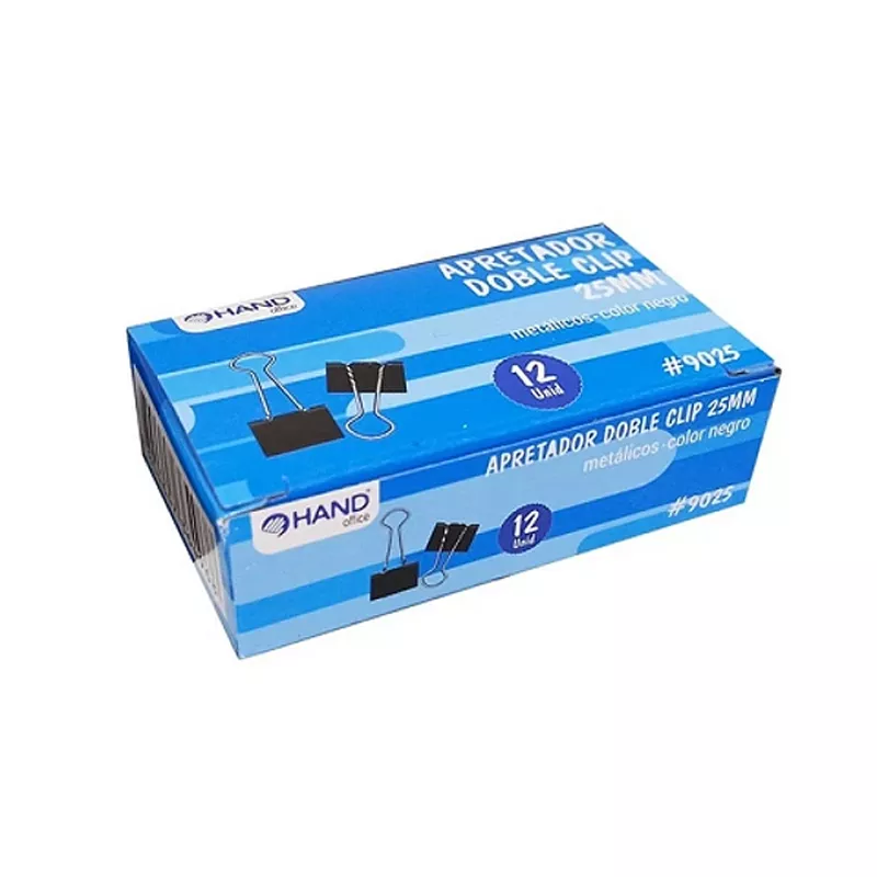 APRETADOR DOBLE CLIP 12 UNID 25MM HAND — Hand
