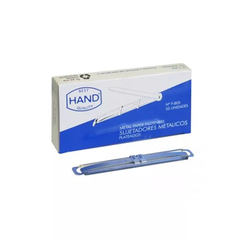 ACOCLIP METALICO PLATA 50 UNIS HAND — Hand
