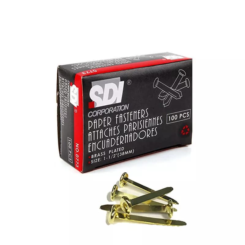 BROCHES METALICOS DORADOS 38 MM 100UNIS — SDI