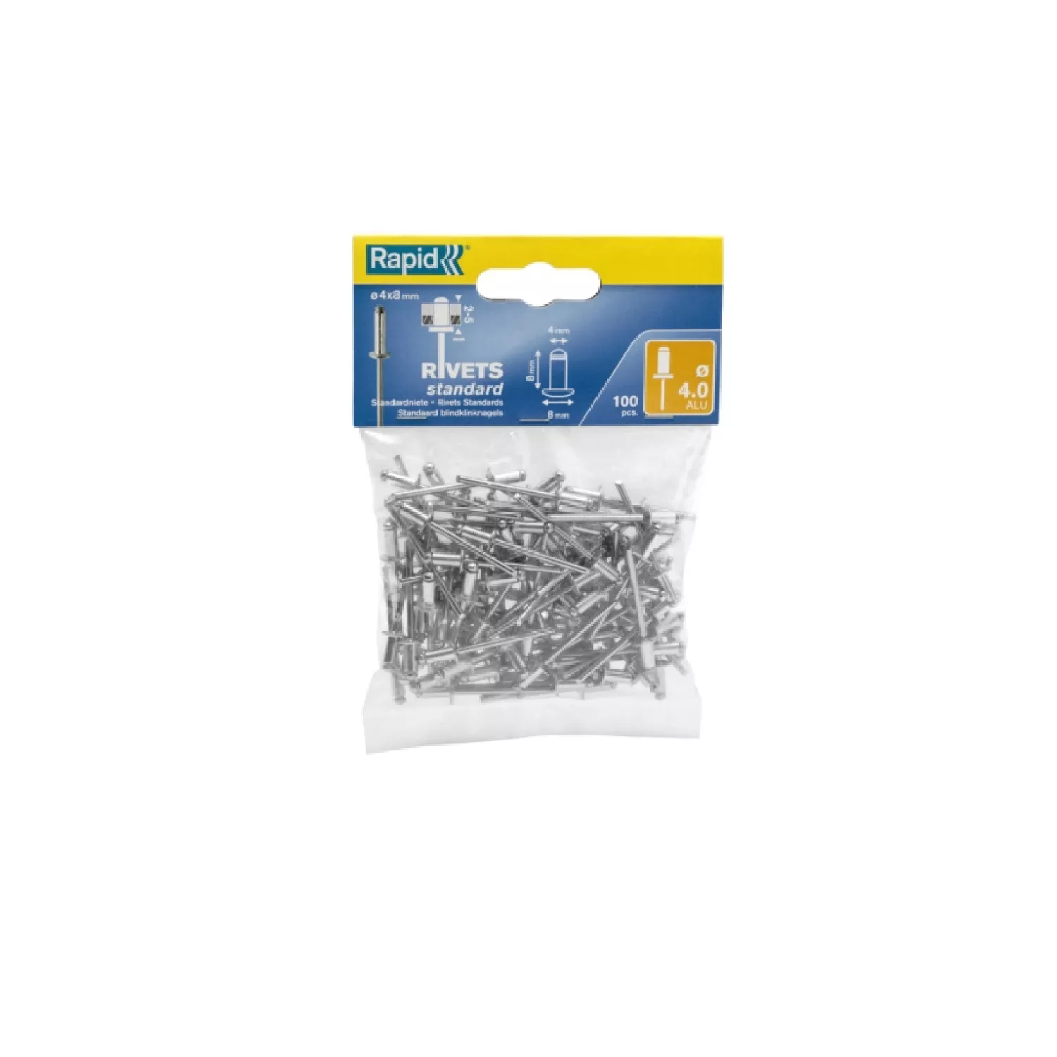 REMACHES ALUMINIO 4,0X12MM 100UNIS RAPID — Rapid
