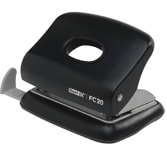 PERFORADOR NEGRO 20 HOJAS PLASTICO RAPID — Genérico