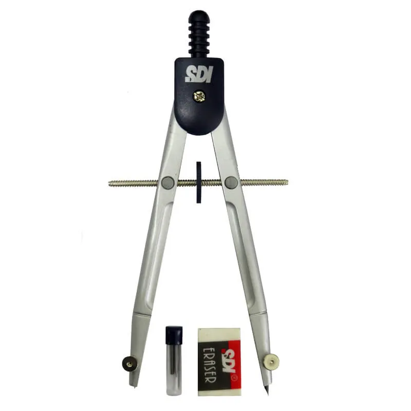 COMPAS CON RUEDA METAL MINA ESTUCHE 3 PIEZAS — SDI