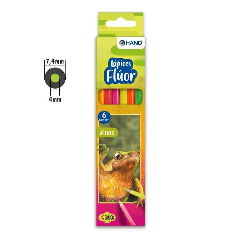 LAPICES 6 COLORES FLUOR REDONDO HAND — Hand