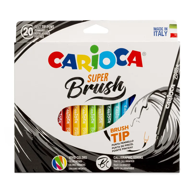 PLUMONES SUPER BRUSH 20 COLORES CARIOCA — Carioca