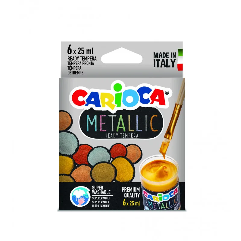 TEMPERA METALLIC 6 COLORES 25ML CARIOCA — Carioca