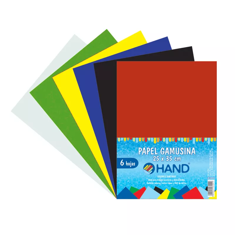 ESTUCHE PAPEL GAMUSINA, 6 HOJAS, 120G/M2, 25X35CMS — Hand