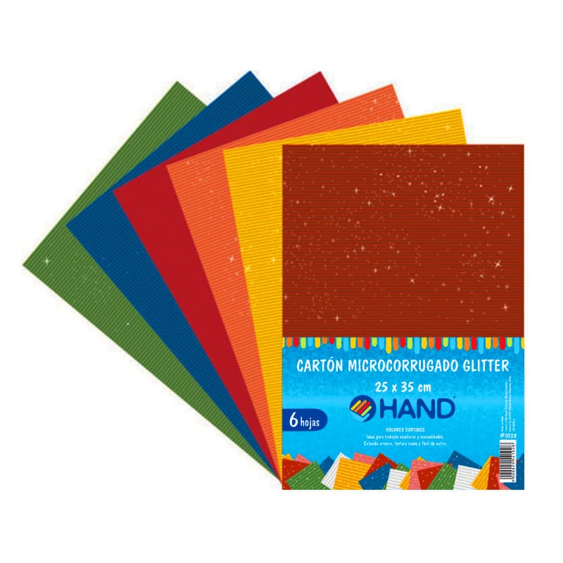 CARTON MICRO SUPER GLITTER 6 HOJAS 25X35CMS — Hand