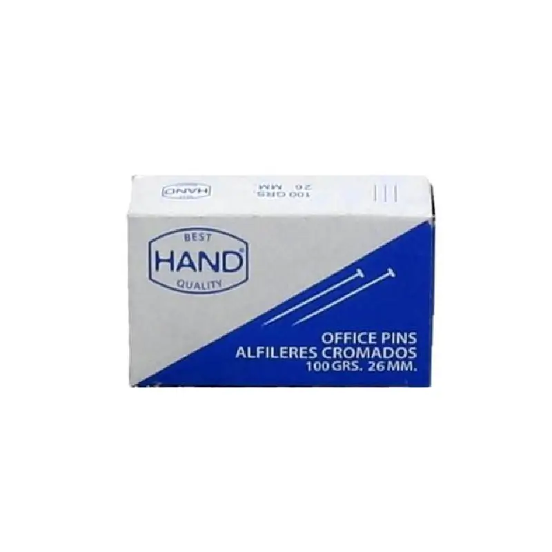 ALFILERES CROMADOS 26MM 100GRS HAND — Hand