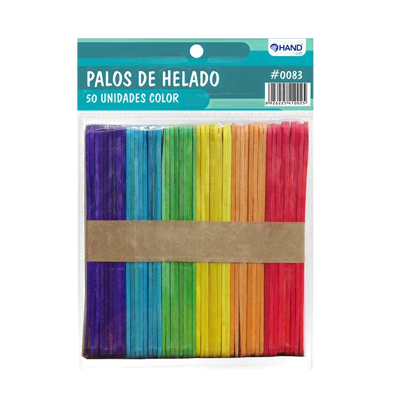 PALOS HELADO 50UNIS COLORES HAND — Hand
