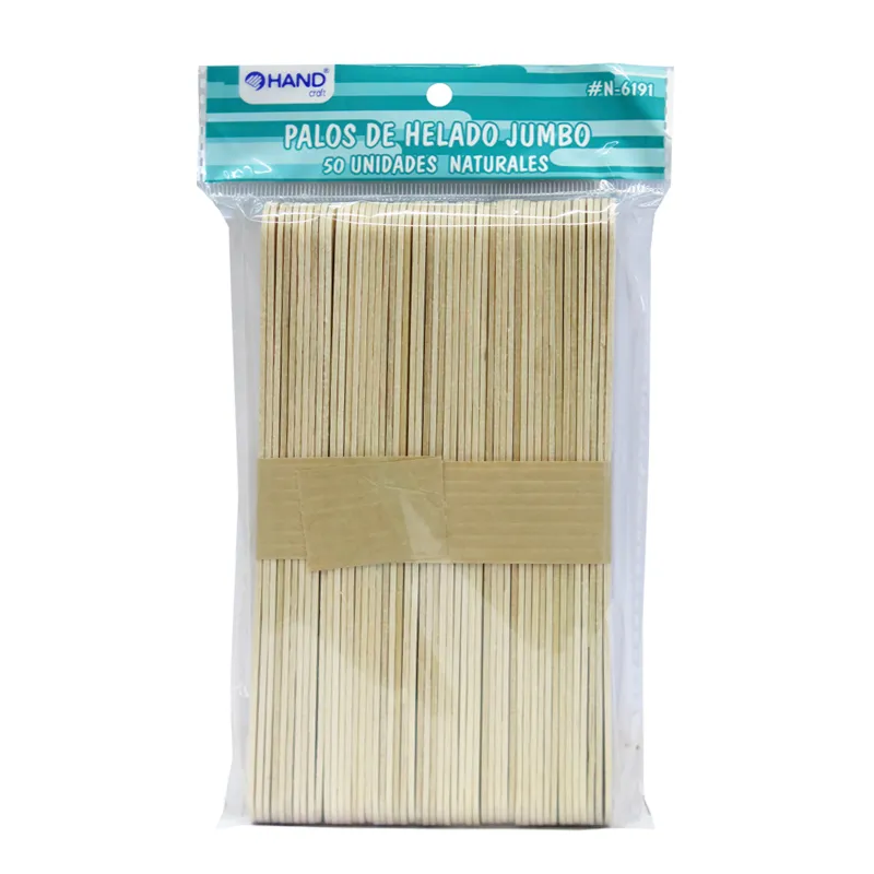 PALOS HELADO JUMBO 50UNIS NATURAL HAND — Hand
