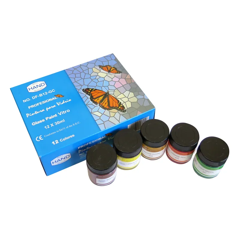 PINTURA P/VIDRIO, 12 FRASCOS, 30ML HAND — Hand