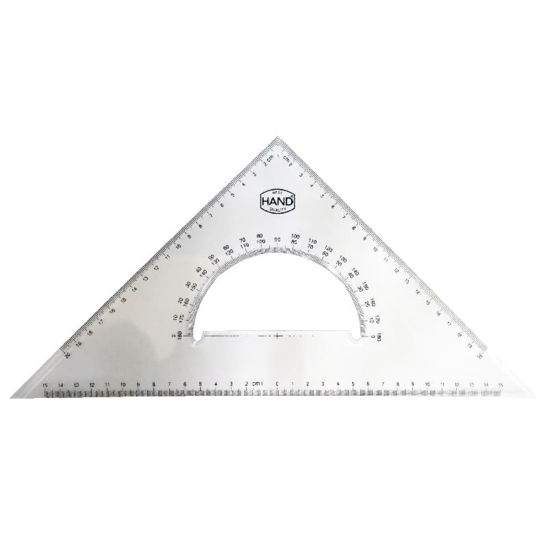 ESCUADRA C/TRANSPORTADOR 45° 35CMS HAND — Hand
