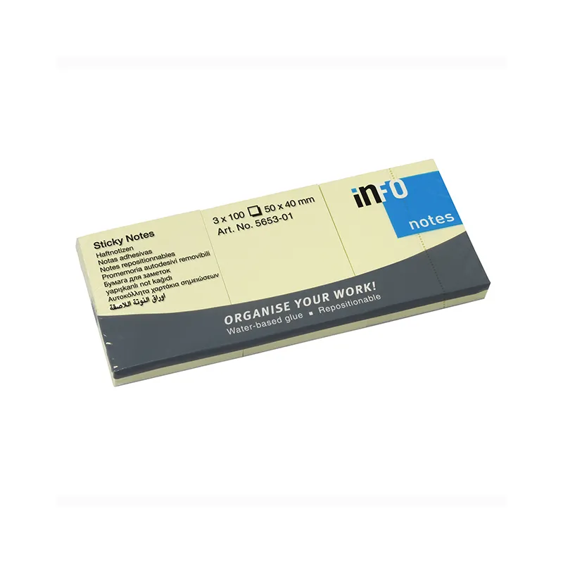 NOTAS ADHESIVAS 100HJ AMARILLO 3UN 40X50MM INFO NOTES — Info Notes