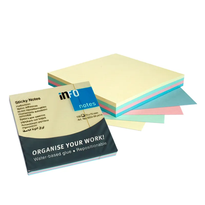 NOTAS ADHESIVAS 100HJ PASTEL 75X75MM INFO NOTES — Info Notes