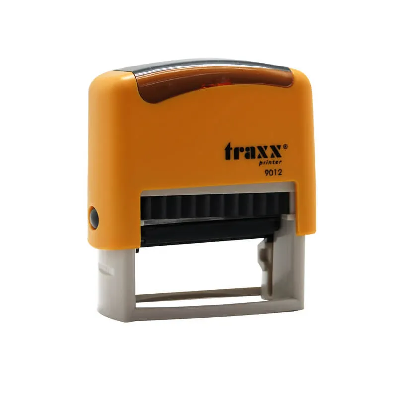SELLO AUT 48X18MM NEGRA, COLOR AMARILLO TRAXX — Traxx