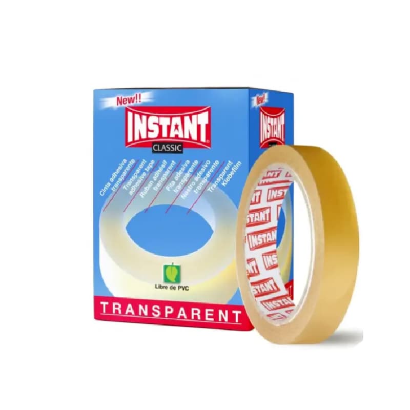 CINTA ADHESIVA TRANSPARENTE 19MM 66MT INSTANT — Instant