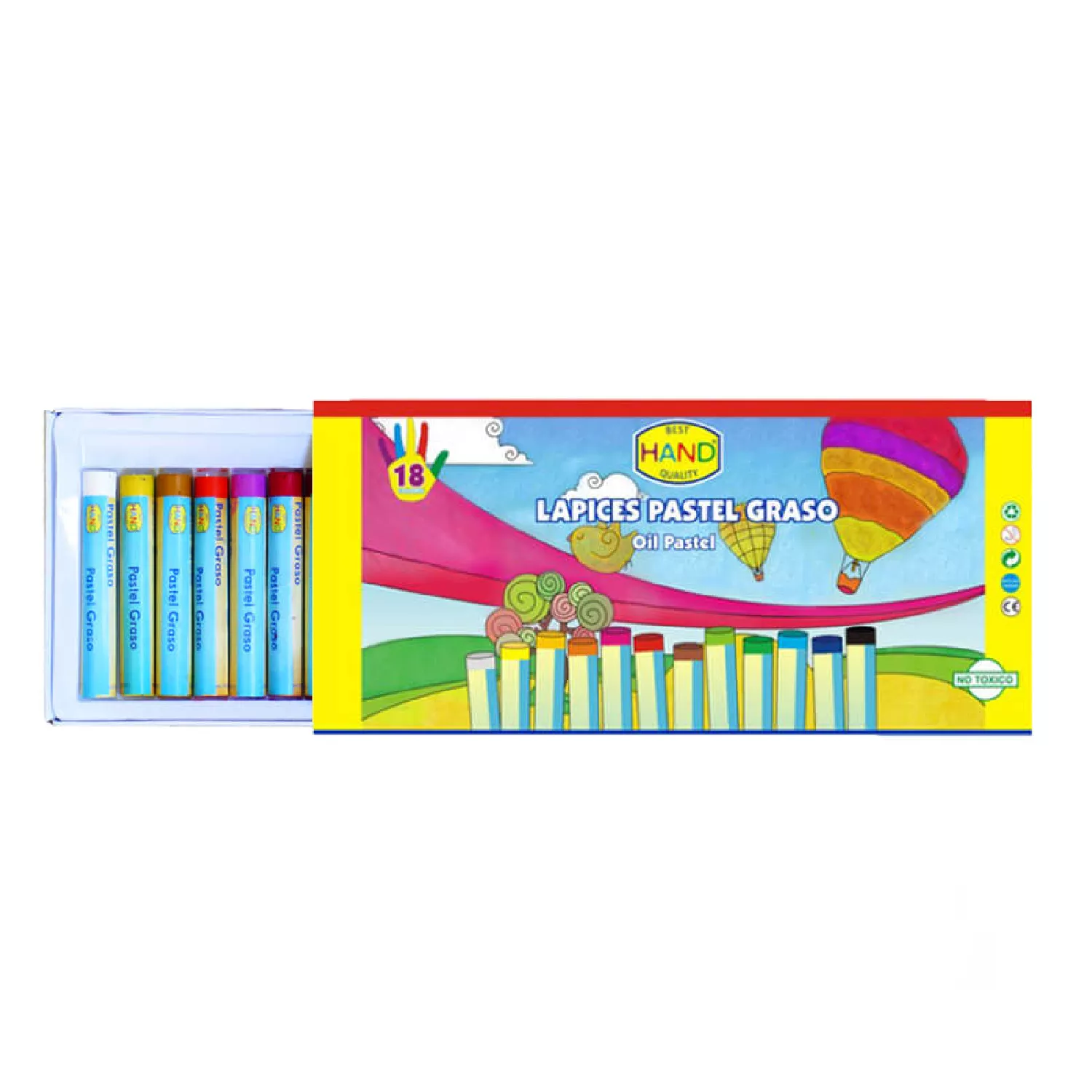 LAPIZ PASTEL GRASO, 18 COLORES, HAND — Hand