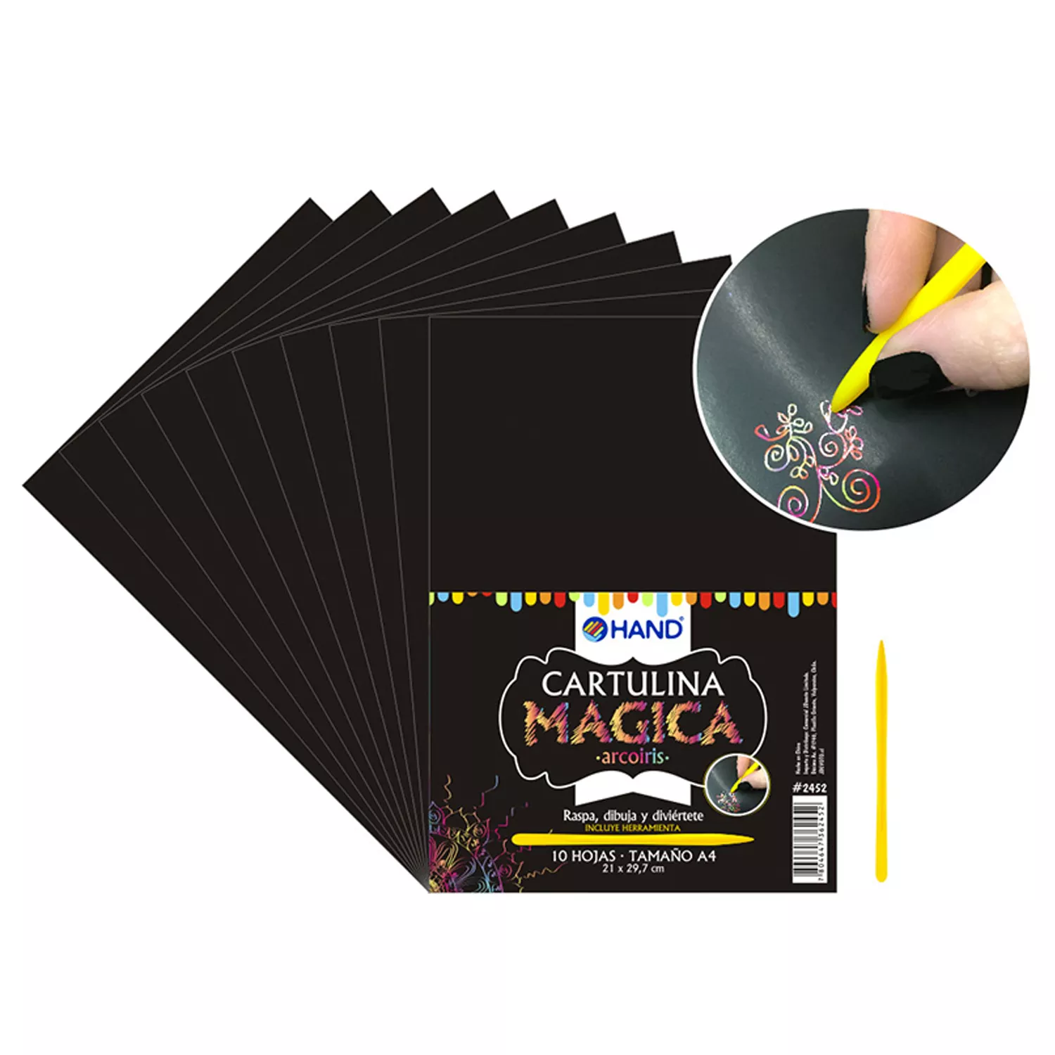 CARTULINA MAGICA NEGRA 10 HOJAS 270GM — Hand