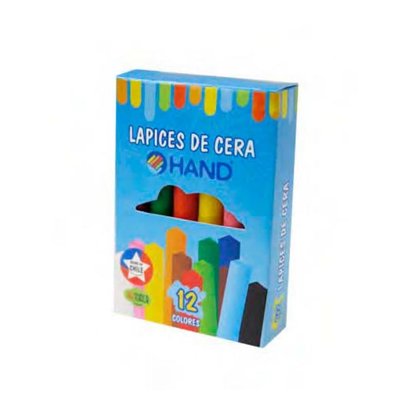 LAPICES DE CERA 12 COLORES, HAND KIDS — Hand