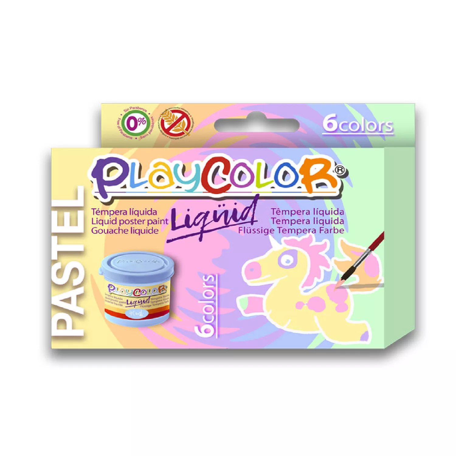 TEMPERA LIQUIDA PASTEL 40ML PLAYCOLOR 6 COLOR — Instant
