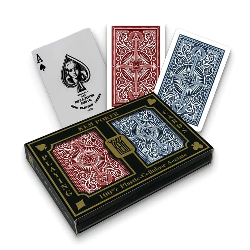 Imagen de NAIPE KEM ARROW BLUE ON RED BRIDGE