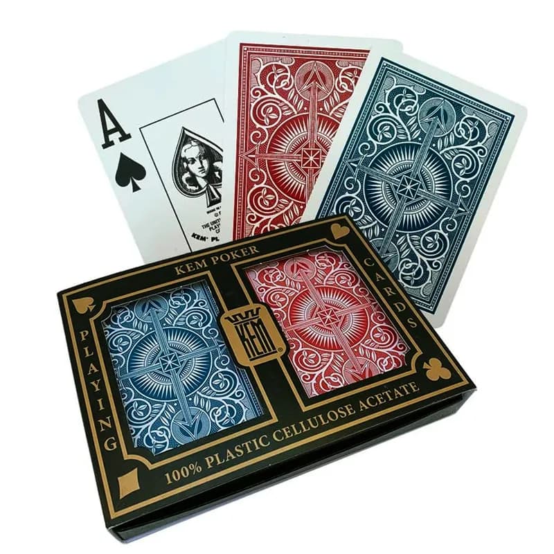 Imagen de NAIPE KEM ARROW BLUEON RED POKER JUMBO