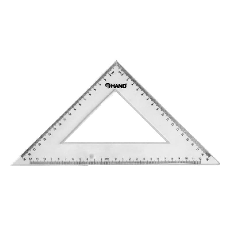 ESCUADRA HAND PLASTICO .BISELADA, 20 CM, 45° — Genérico