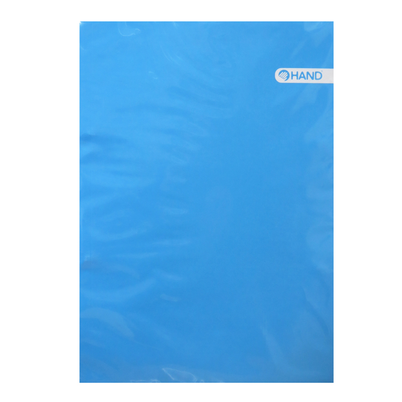 CARPETA PLASTIFICADA CON GUSANO (OFICIO), CELESTE — Hand
