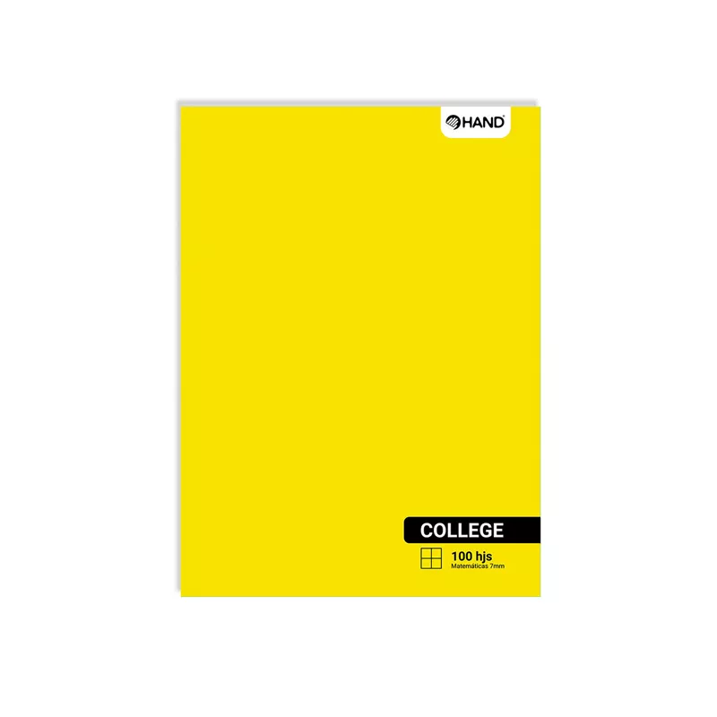 CUADERNO COLLEGE 100HJS 18X24CM AMARILLO — Hand
