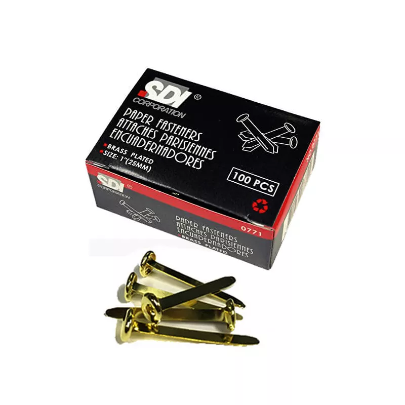 BROCHES METALICOS DORADOS 25 MM 100UNIS — SDI