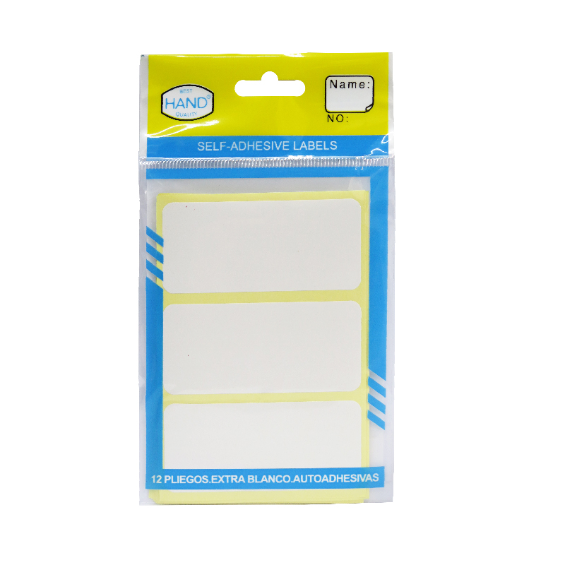 ETIQUETA ADHESIVA BLANCA 12PLGOS 73X34 36UNIS HAND — Hand