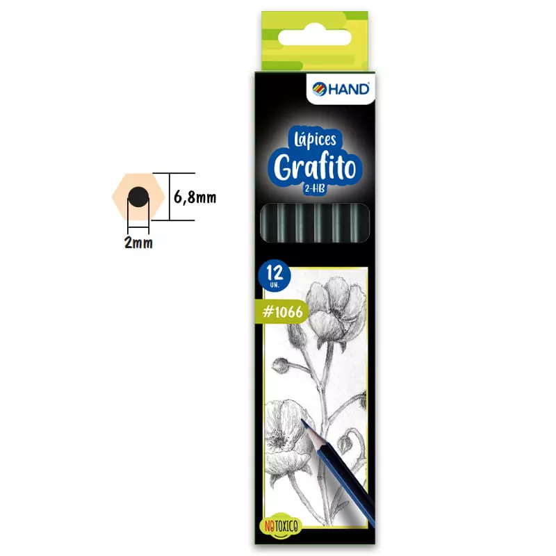 LAPICES GRAFITO 2HB S/GOMA 12UNIS HEXAGONAL HAND — Hand