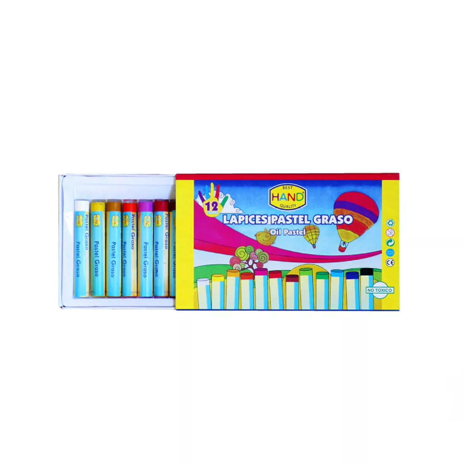 LAPIZ PASTEL GRASO, 12 COLORES, HAND — Hand
