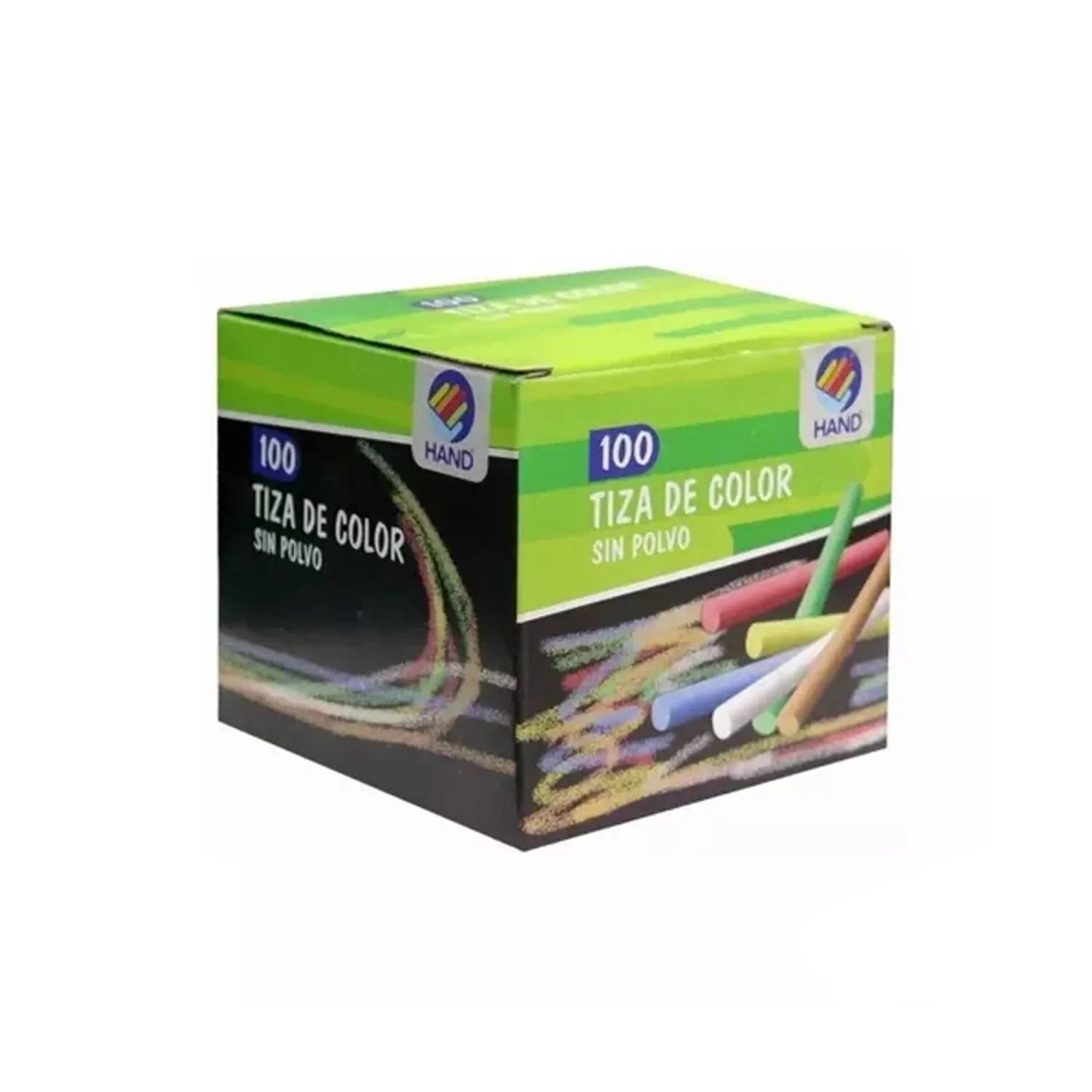 TIZA COLORES SIN POLVO 100 UNDS HAND — Hand