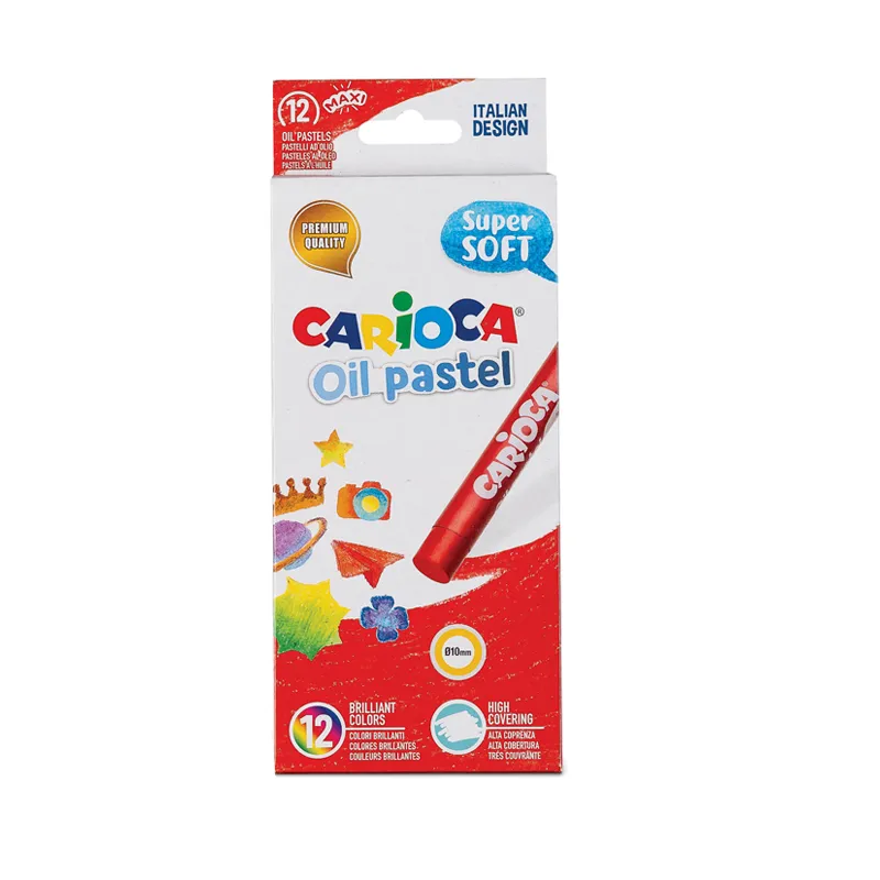 LAPICES PASTEL GRASO 12 COLORES CARIOCA — Carioca