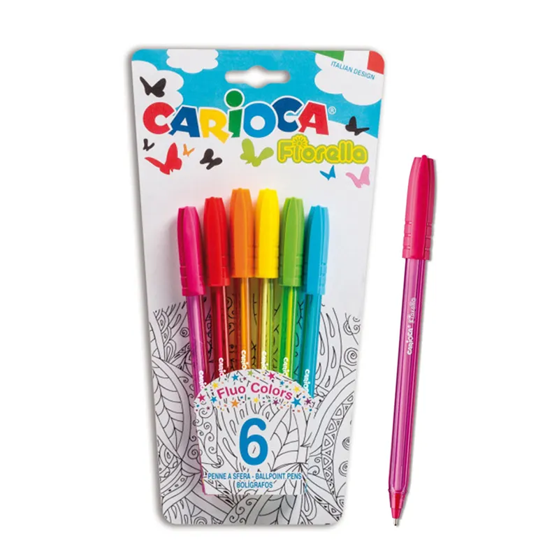 BOLIGRAFO FIORELLA 6 COLORES CARIOCA — Carioca