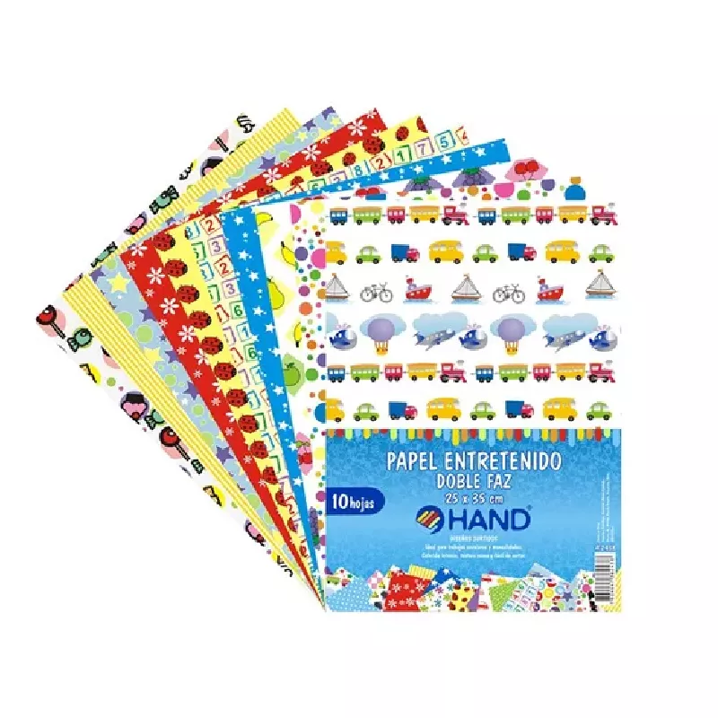 ESTUCHE PAPEL ENTRETENIDO 145GR 10 HOJAS 20 DISEÑOS — Hand