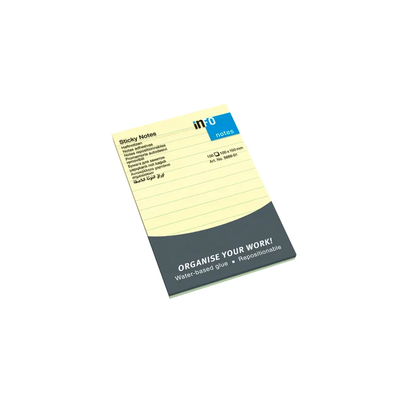 NOTAS ADHESIVAS 100HJ AMARILLO LINEAS 100X150MM INFO NOTES — Info Notes