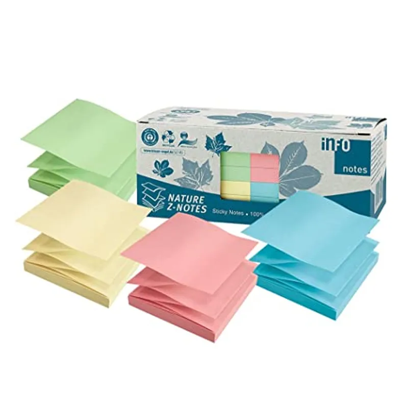 NOTAS ADHESIVAS ECO 100HJ COLOR 12UN 75X75MM Z-NOTE INFO NOTES — Info Notes