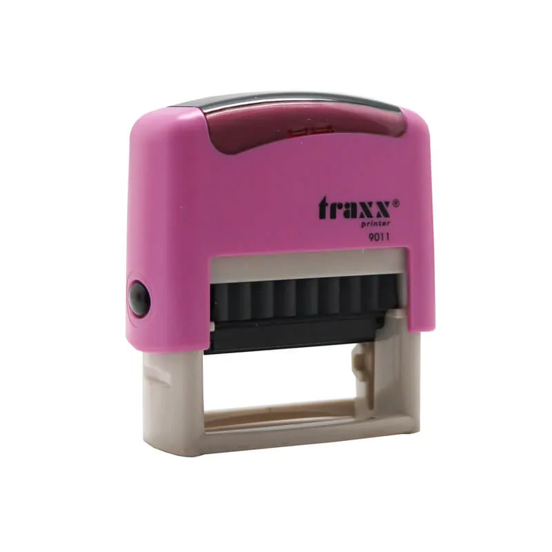 SELLO AUT 38X14MM NEGRA, COLOR ROSA TRAXX — Traxx