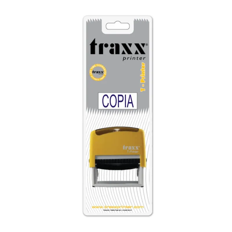 SELLO AUTOM 38X14MM AZUL COPIA TRAXX — Traxx