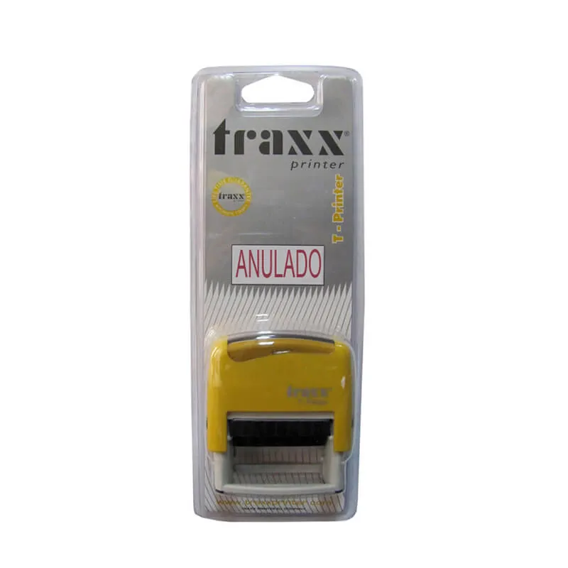 SELLO AUTOM 38X14MM ROJA ANULADO TRAXX — Traxx