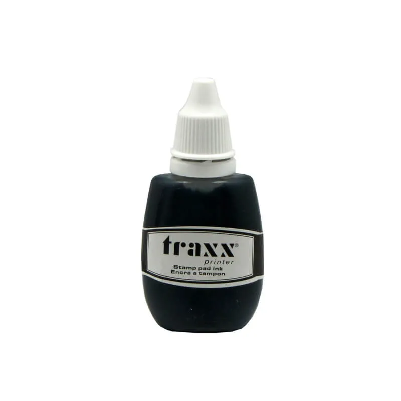 TINTA ALMOHADILLAS Y TAMPONES 28ML NEGRO TRAXX — Traxx