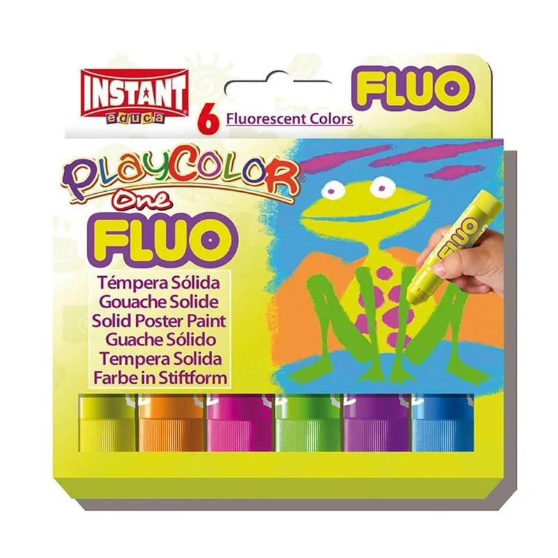 TEMPERA SOLIDA FLUORESCENTE 6 COLOR PLAYCOLOR — Instant