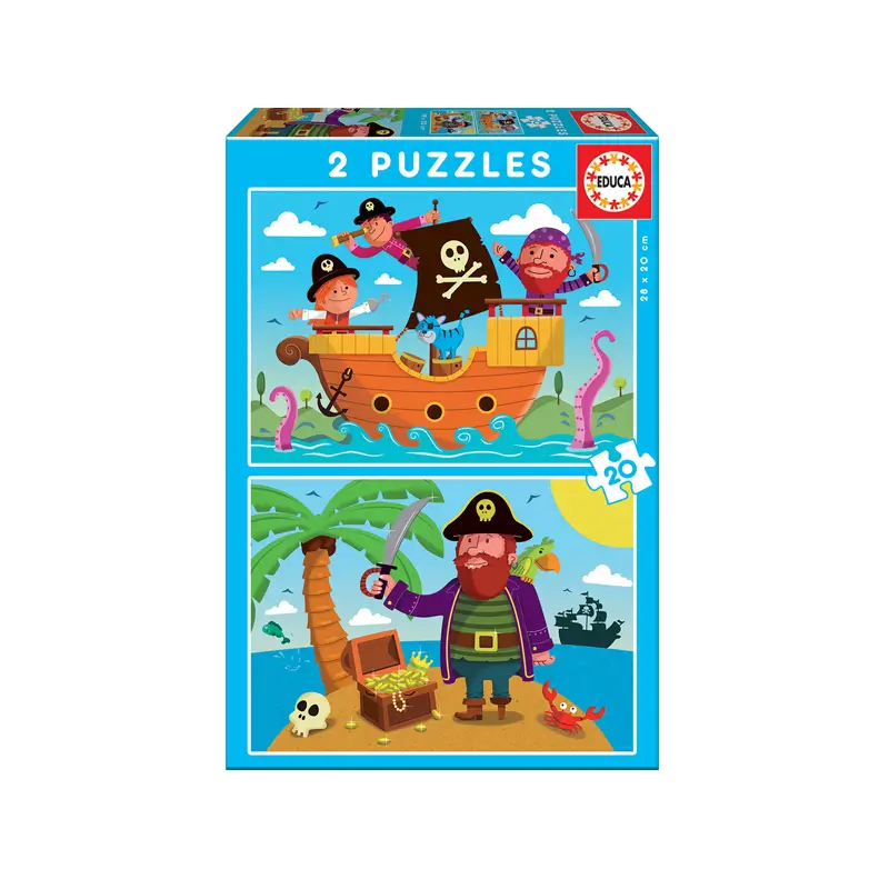 PUZZLE 2X20 PCS 28X20CM, PIRATAS — Educa Borras