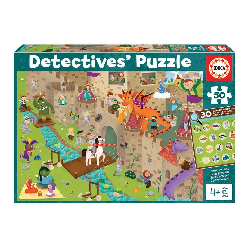 PUZZLE DETECTIVE 50 PCS 4+ CASTILLO — Educa Borras